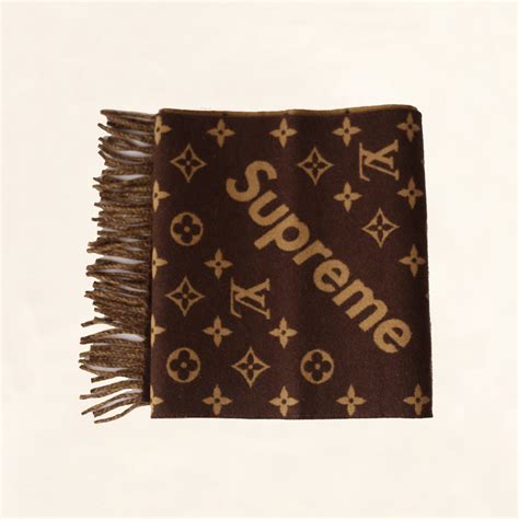 louis vuitton supreme scarf brown|lv scarf women price.